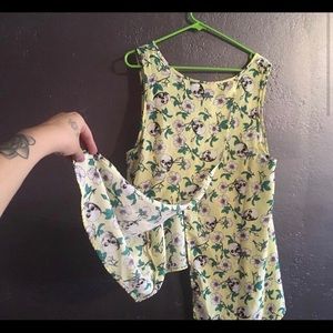 Midnight hour yellow skull floral tank